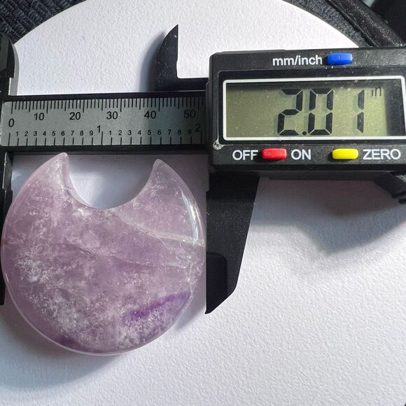Amethyst Crystal Crescent Moon Carving Meditation Stone - Picture 8 of 9